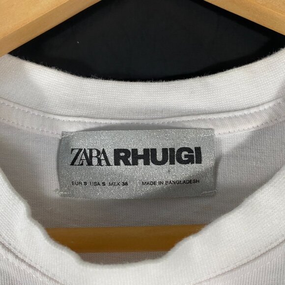 Zara x Rhuigi White Graphic Tee SIze S - Picture 3 of 4